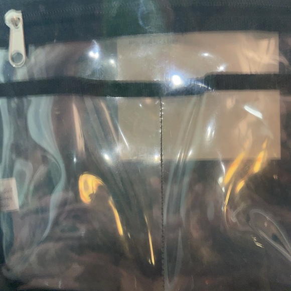 NWT Clear Plastic Backpack by EMBARK Black outline on nearly transparent bag. - Picture 5 of 6